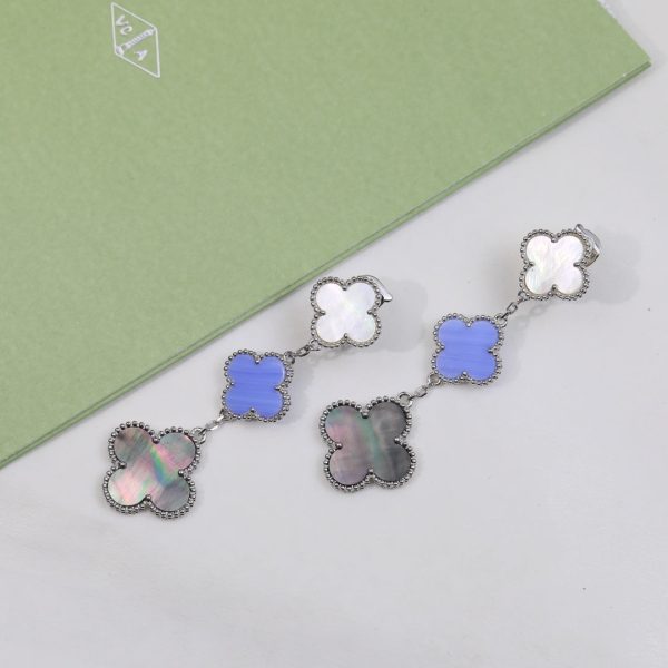 18K Magic Alhambra Three Motifs Earrings - 图片 3