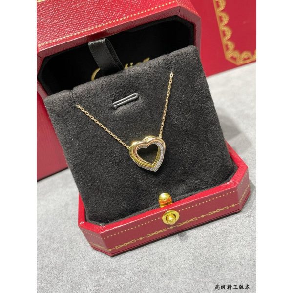 18K Trinity Heart Diamond Necklace - 图片 8