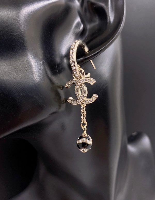 18K CC Star Pearls Pendant Earrings - 图片 3