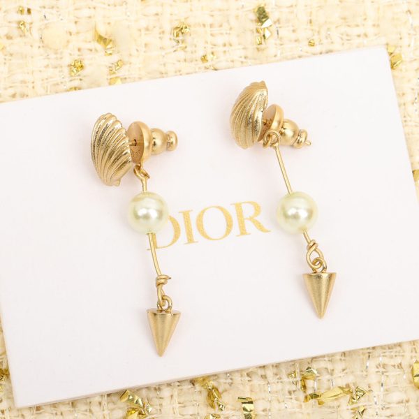 18K CD Pearl Pendant Earrings