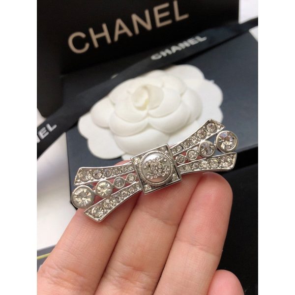 18K CC Bow Tie Diamond Brooch - 图片 4