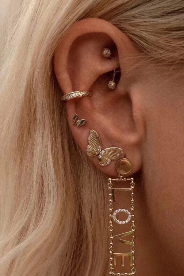 18K Triomphe LOVE Diamonds Earrings - 图片 2
