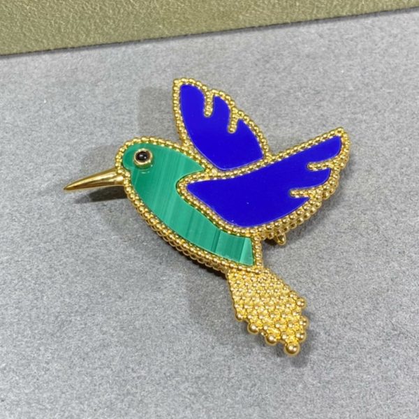 18K Lucky Animals Hummingbird Clip Brooch