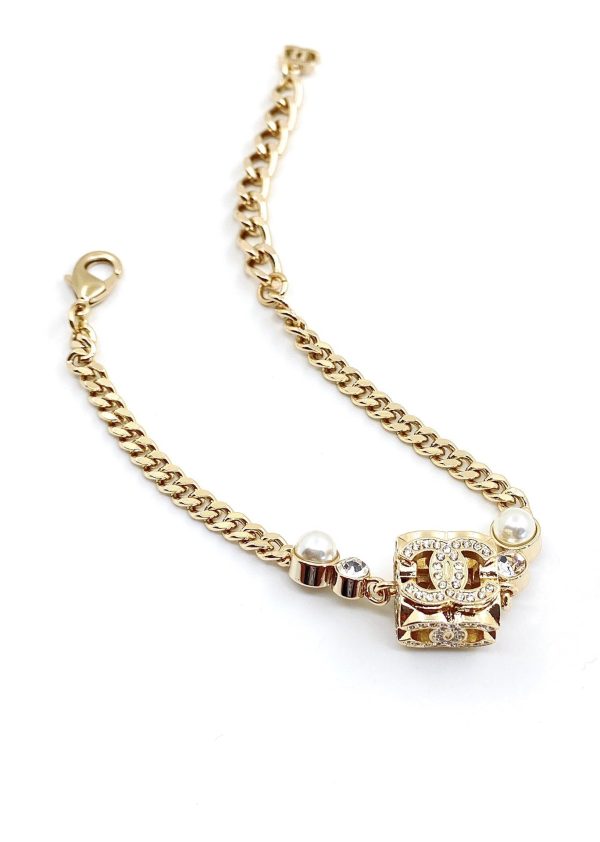 18K CC Square Pearl Chain Necklace - 图片 5