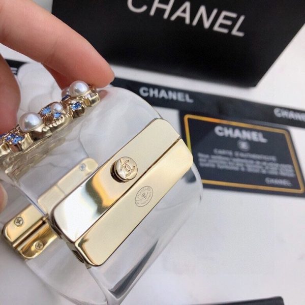 18K CC Transparent Cuff Bracelet - Image 4