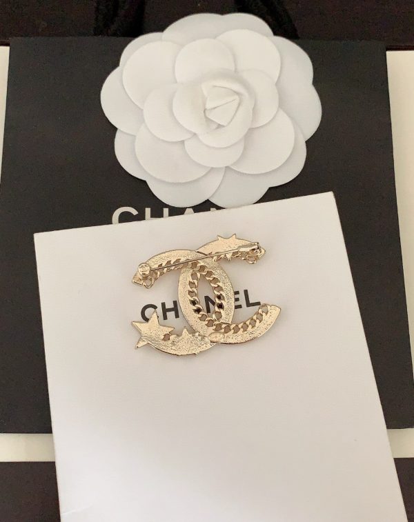 18K CC Star Crtystal Brooch - 图片 5