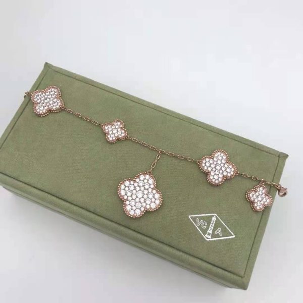 18K Magic Alhambra Five Motifs Diamonds Bracelet - 图片 3