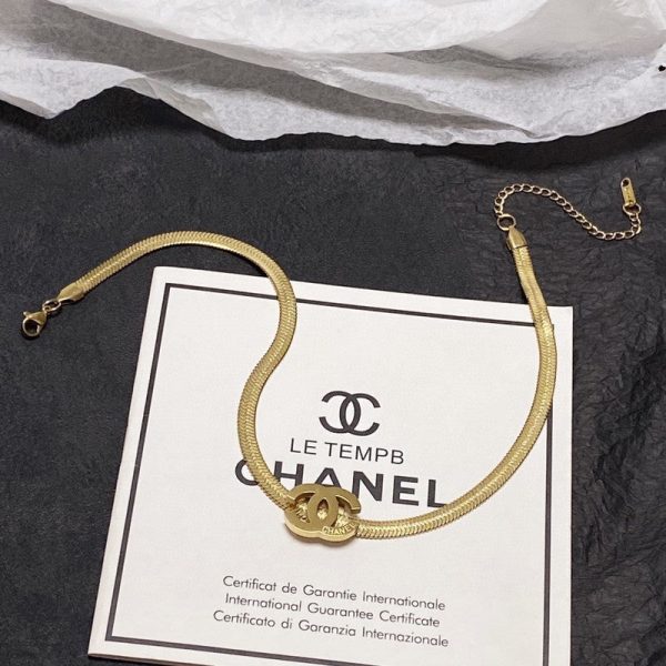 18K CC Gold Choker Necklace - 图片 4