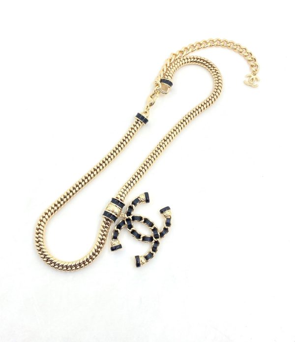 18K CC Leather Chain Necklace - 图片 3