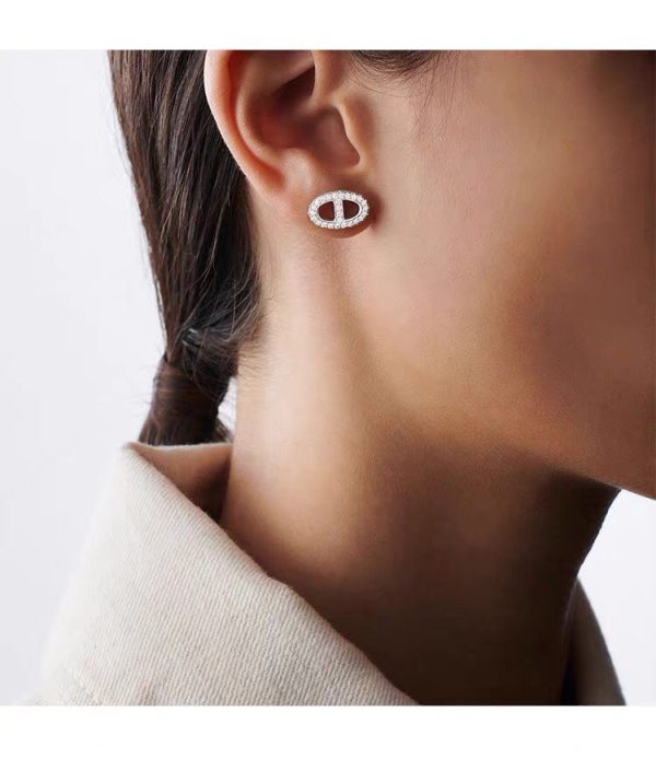 18K Farandole Diamond H Earrings - 图片 5