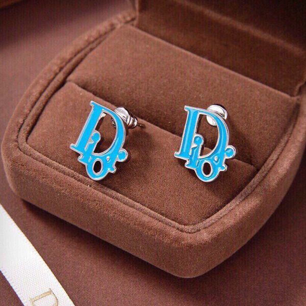 18K CD Blue Earrings