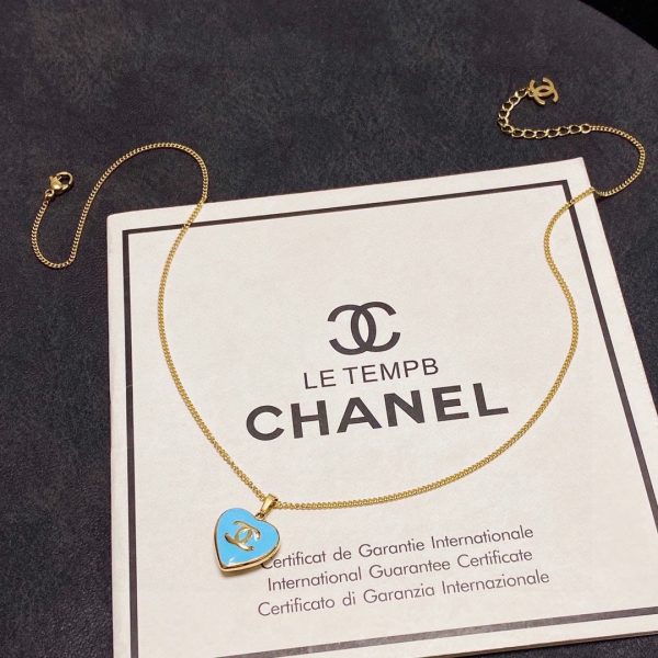 18K CC Blue Heart Necklace