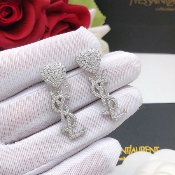 18K Saint Heart Diamonds Earrings - 图片 2