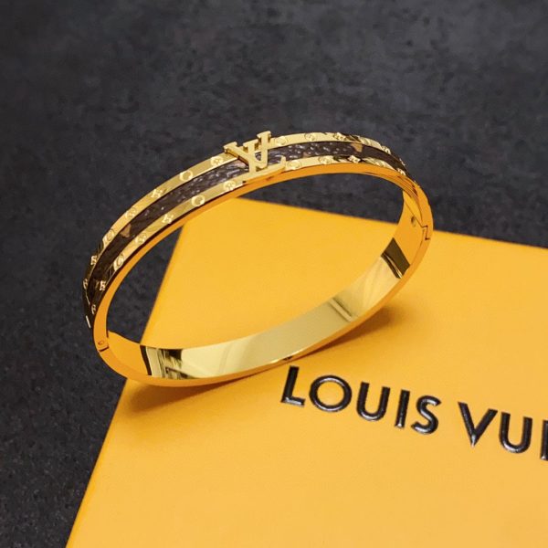 18K Louis Leather Vintage Bracelet - 图片 4