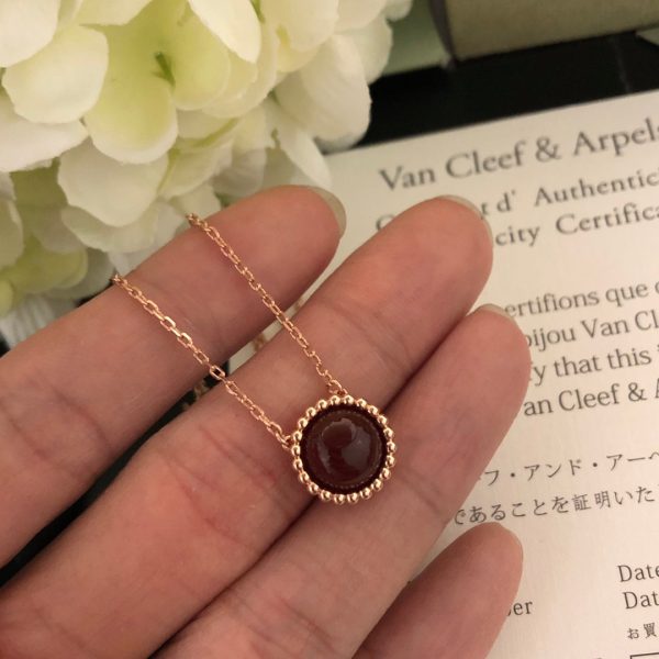 18K Perlée couleurs Carnelian Necklace - 图片 4