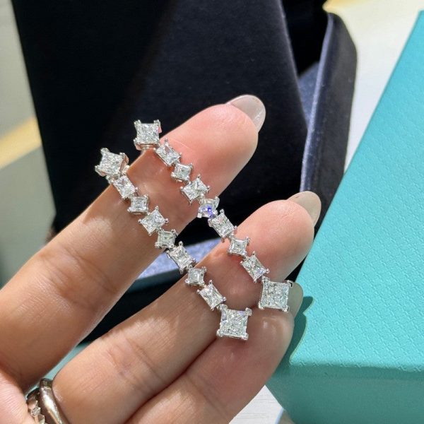 18K Tiff Diamond Earrings - Image 3