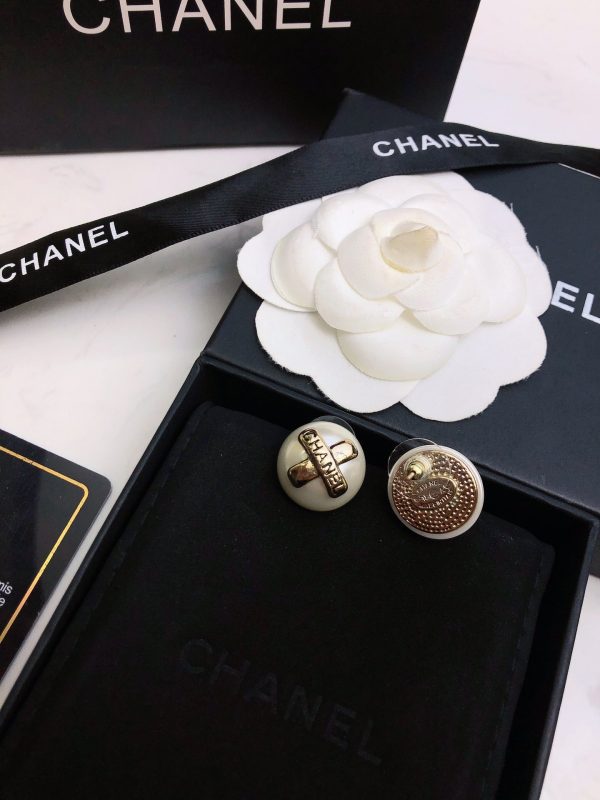 18K CC Pearl Earrings - 图片 5