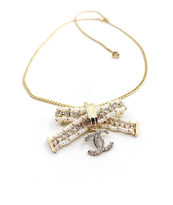 18K CC Bow Tie Necklace - Image 3