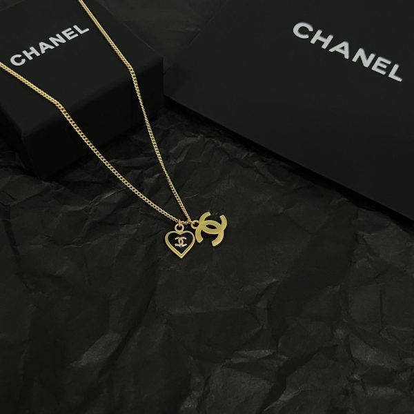 18K CC Black Heart Necklace - Image 3