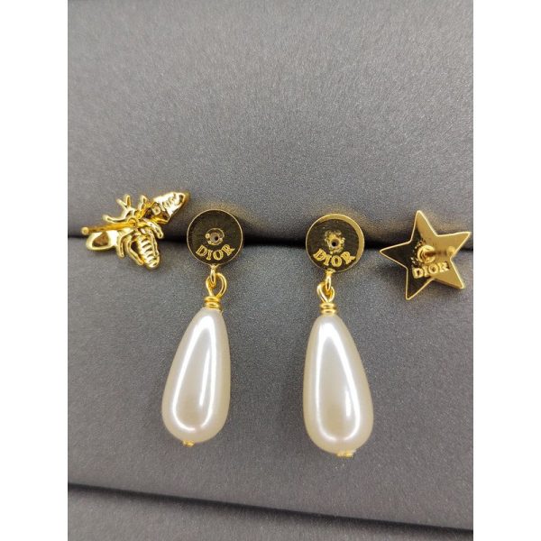 18K CD Pearl Earrings - 图片 3