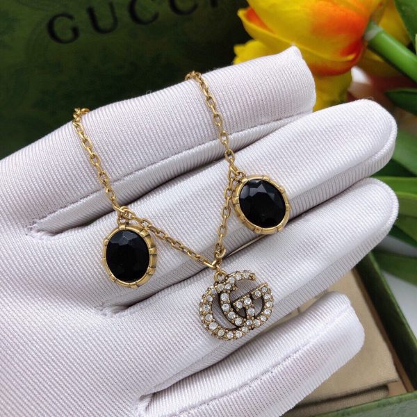 18K Double G Black Stones Bracelet - 图片 3