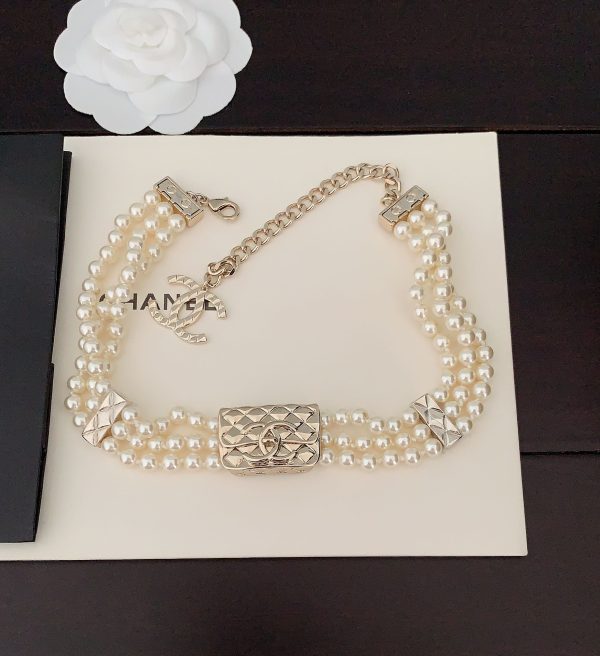 18K CC Bag Pearls Chain Necklace - 图片 3