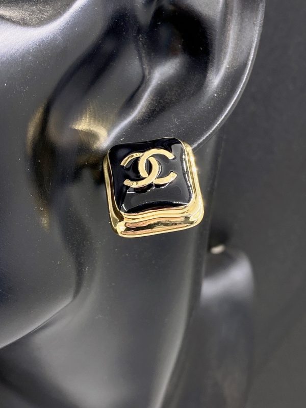 18K Square CC Earrings - 图片 2