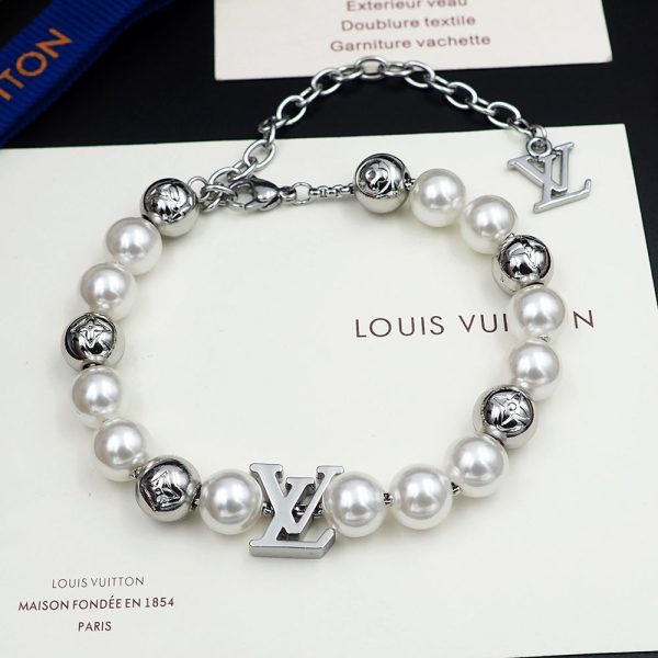 18K Louis Monogram White Pearls Bracelet - 图片 6