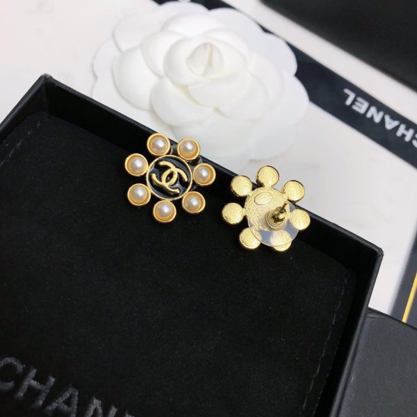 18K CC Flower Pearls Earrings - 图片 5