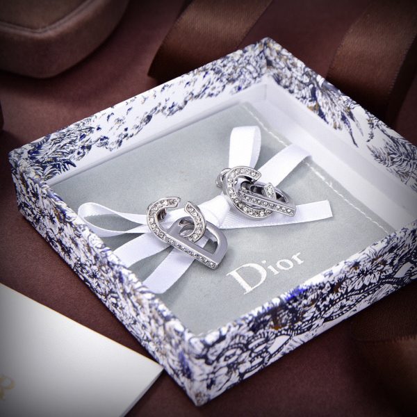 18K CD Lock Earrings - 图片 3