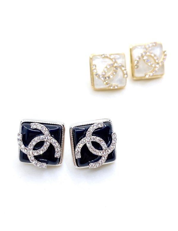 18K CC Square Earrings - 图片 5