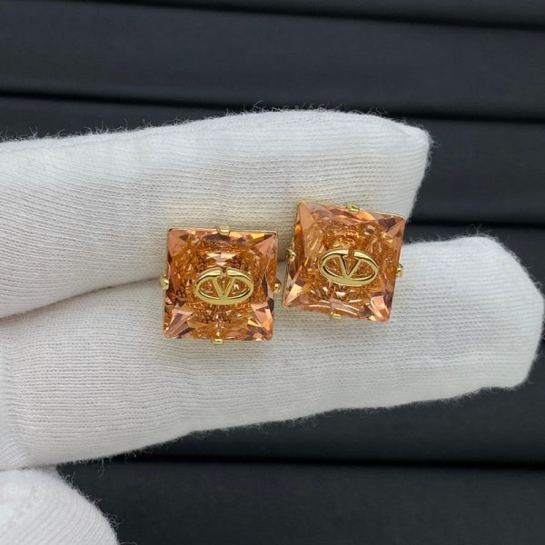 18K Garavani Vlogo Color Crystal Earrings - 图片 3