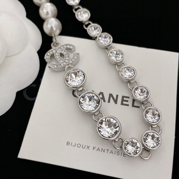 18K CC Pearls Crystals Necklace - 图片 7