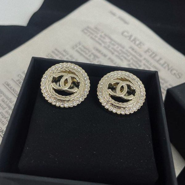 18K CC Classic Diamond Earrings - 图片 2