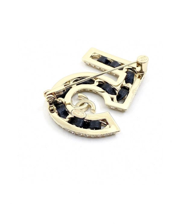 18K CC No.5 Strass Brooch - 图片 3