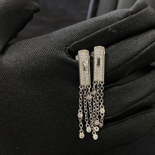 18K Her Kelly Gavroche Full Diamond Earrings - 图片 4