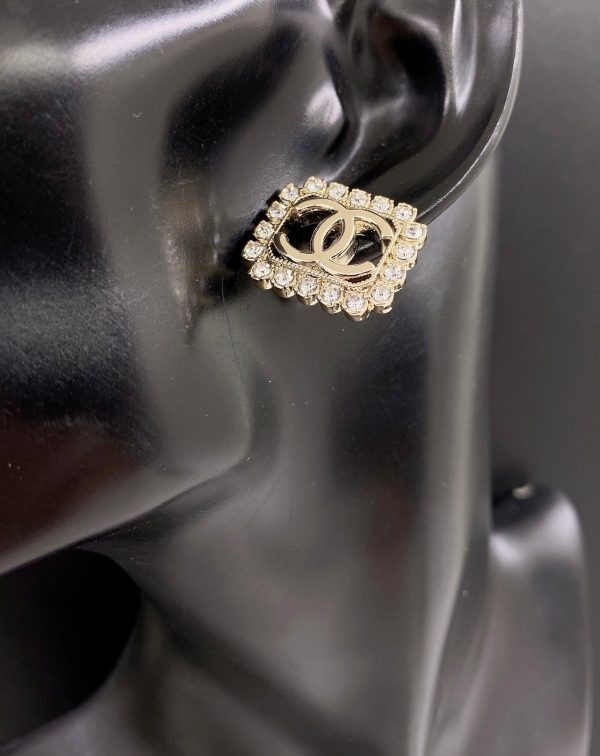 18K CC Square Pearls Earrings - 图片 2