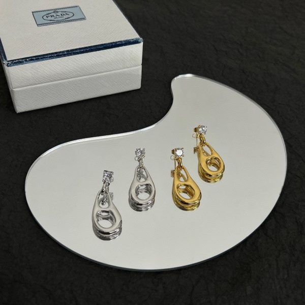 18K Pra Inverted Triangle Earrings - 图片 7