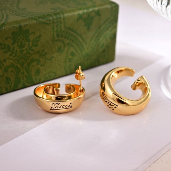 18K Double G GG Logo Earrings - 图片 3