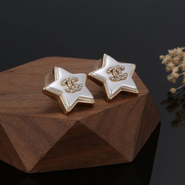 18K CC Star Pearl Earrings - 图片 6