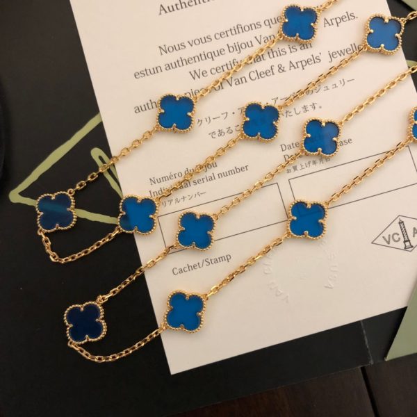 18K Vintage Alhambra 20 Motifs Long Necklace - Image 7
