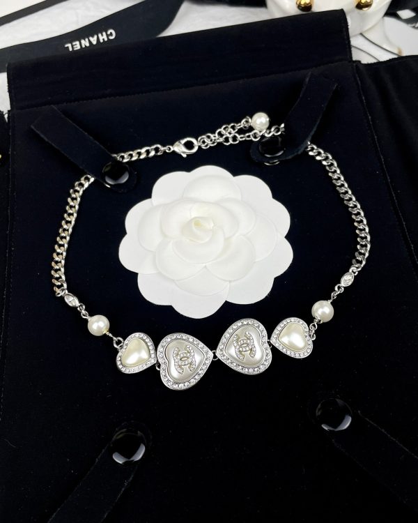 18K CC Heart Crystals Necklace - 图片 3