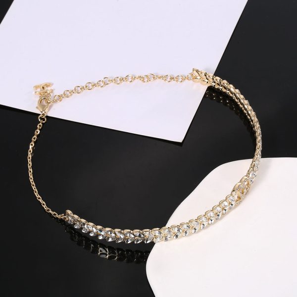 18K CC Diamonds Choker Necklace - 图片 3