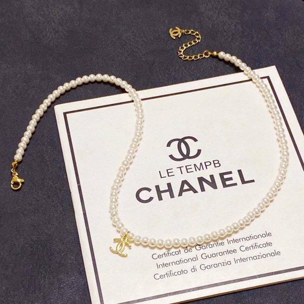 18K CC Pearls Choker Necklace - 图片 6