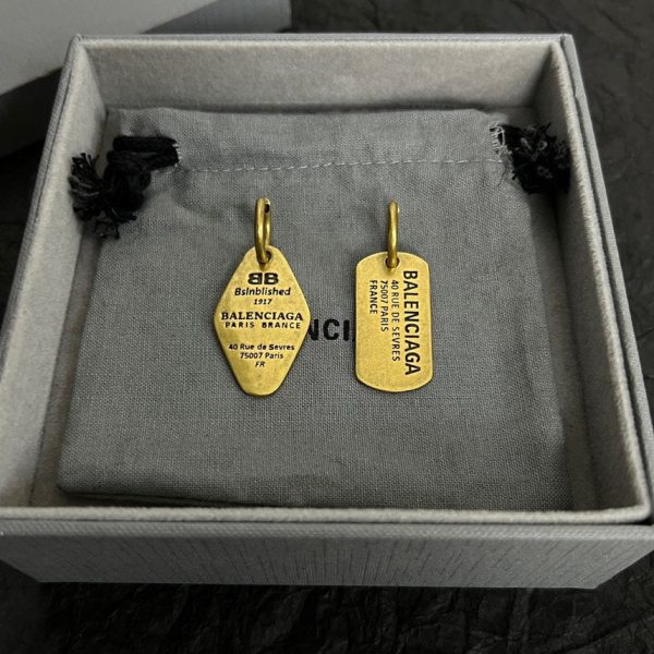 18K BB Plate Earrings - 图片 7
