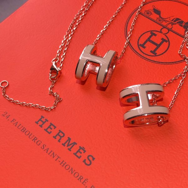 18K Mini Pop H Grey Necklace - 图片 12
