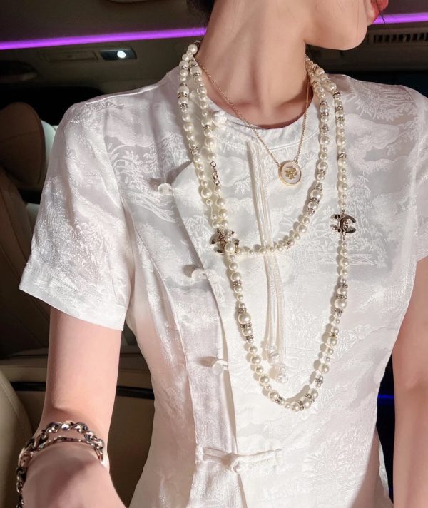 18K CC Pearls Long Necklace - 图片 3