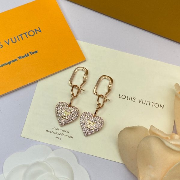 18k Louis Diamond Heart Earrings - 图片 3
