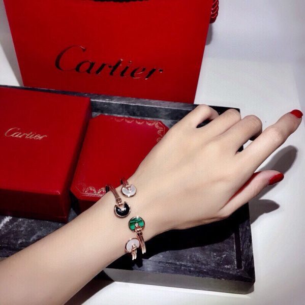 18K Malachite Pearl & Diamond Open Bracelet - 图片 4