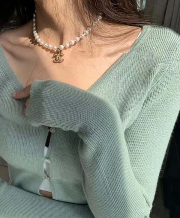 18K CC Pearl Chain Necklace - 图片 4
